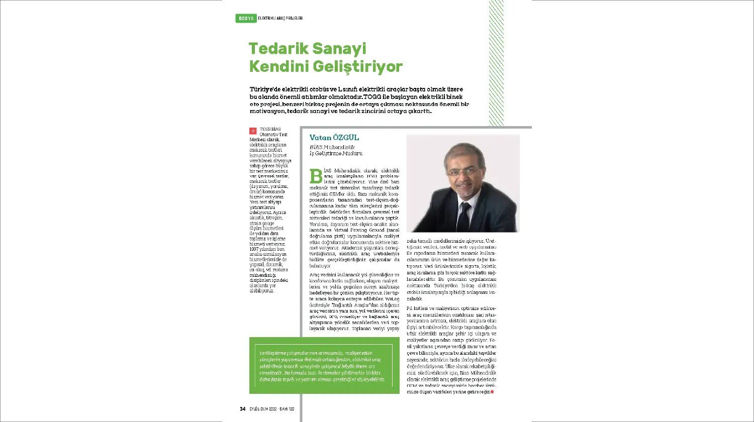 Our Business Development Manager Vatan Özgül's Interview Published in TAYSAD Magazine