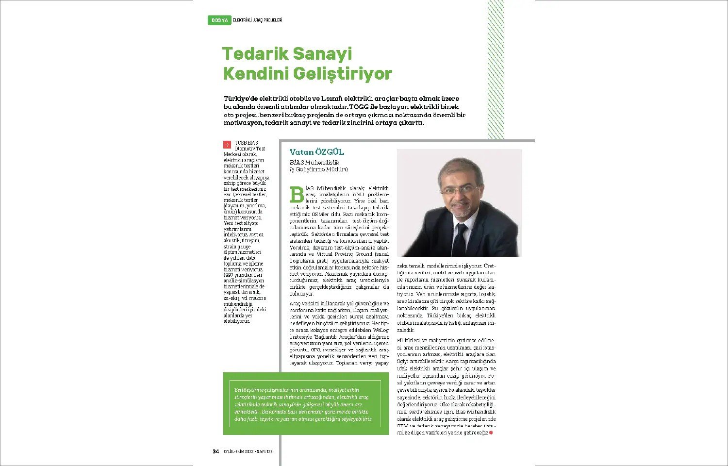 İş Geliştirme Müdürü'müz Vatan Özgül'ün TAYSAD Dergisinde Röportajı Yayınlandı